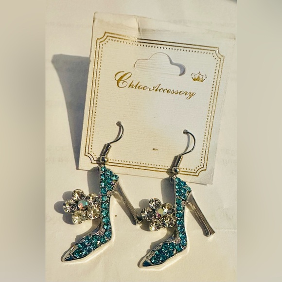 Chloe Jewelry - Silver and Blue High Heel Earrings